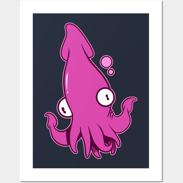 Pink Squid Wall Art by Noiscin